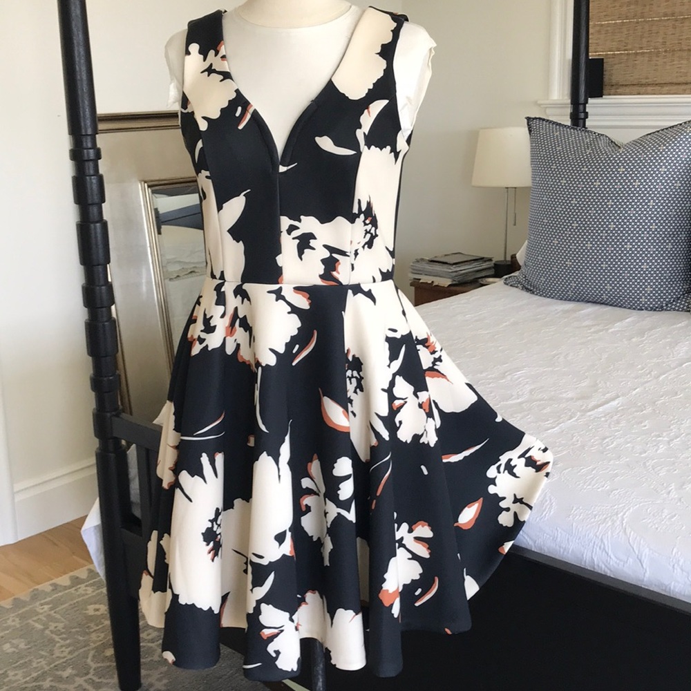 Fit and flare neoprene dress